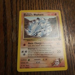 Blaines rhyhorn pokemon card